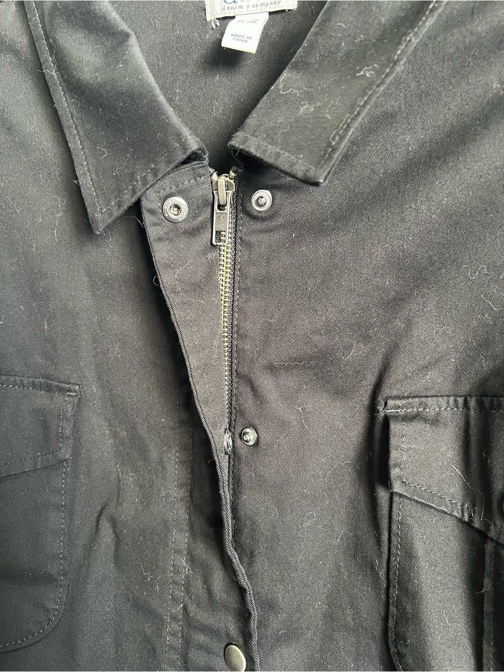 Denim & Co. Women’s Point Collar Snap & Zip Front Ruffle-Hem Jacket Plus Size 3X - Picture 2 of 7